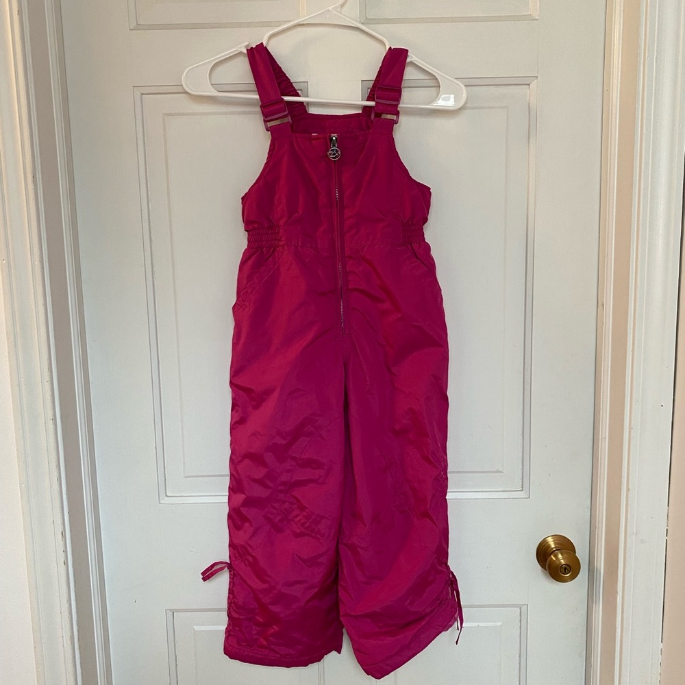 Zero Xposur Hot Pink Girls Snow Bibs, Size 4